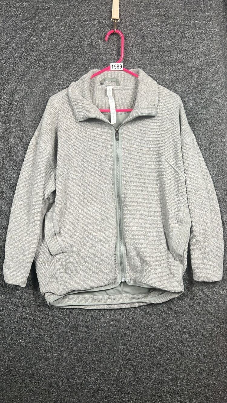 Lululemon Peaceful Moments Sweater Jacket Womens Size 6 Gray Sage Full Zip